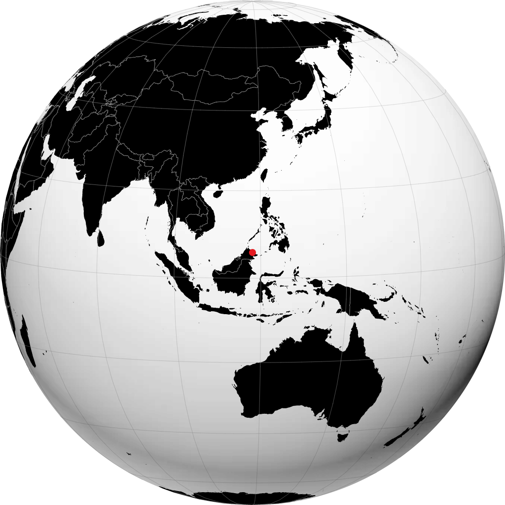 Sandakan on the globe