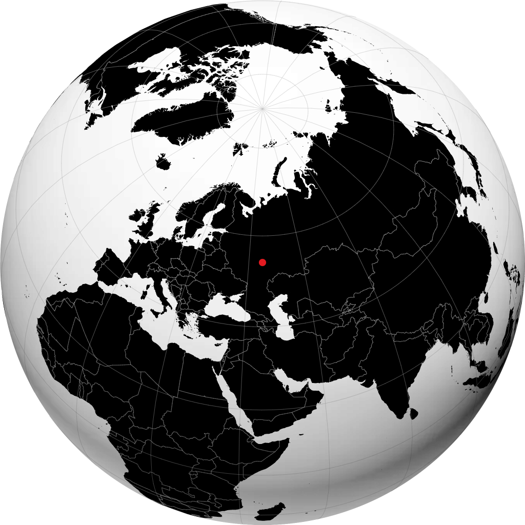 Saransk on the globe