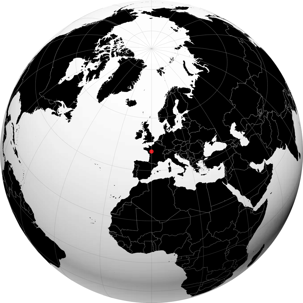 Saumur on the globe