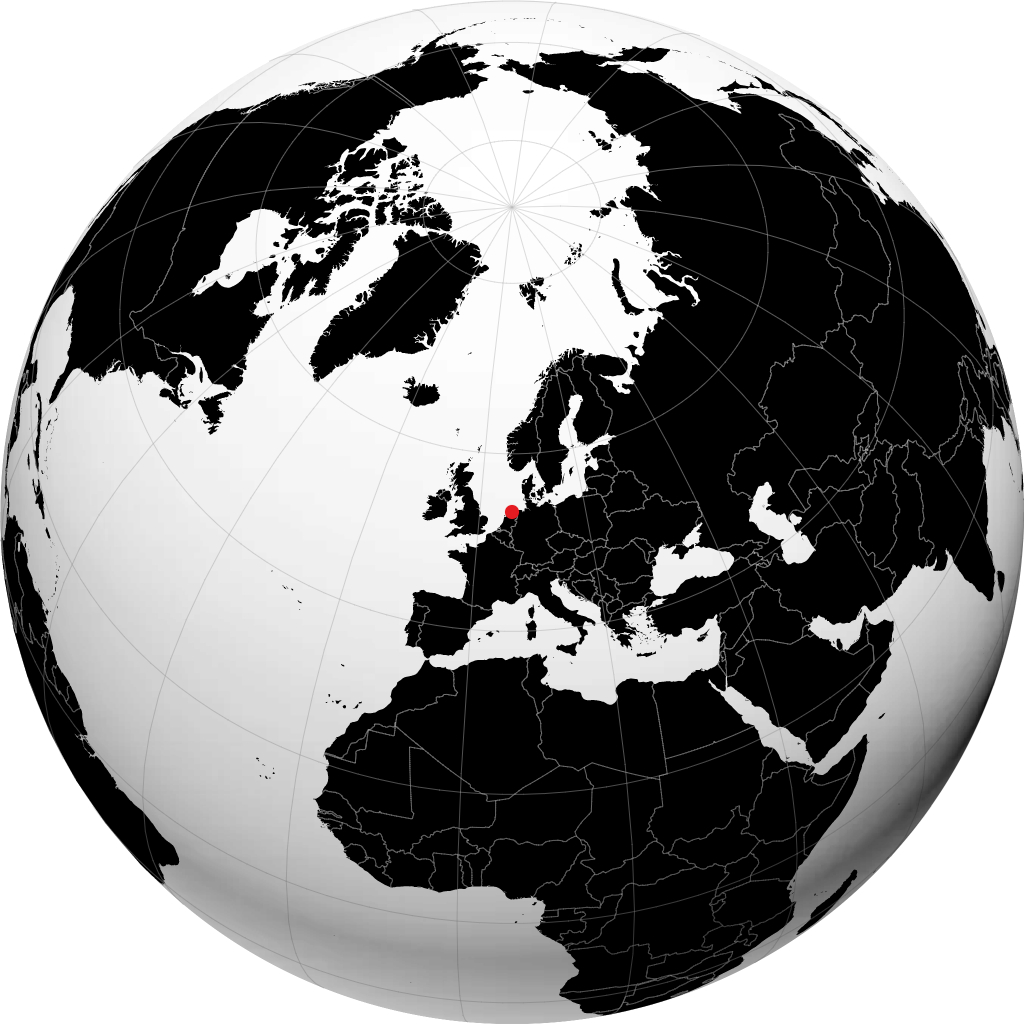 Schiermonnikoog on the globe