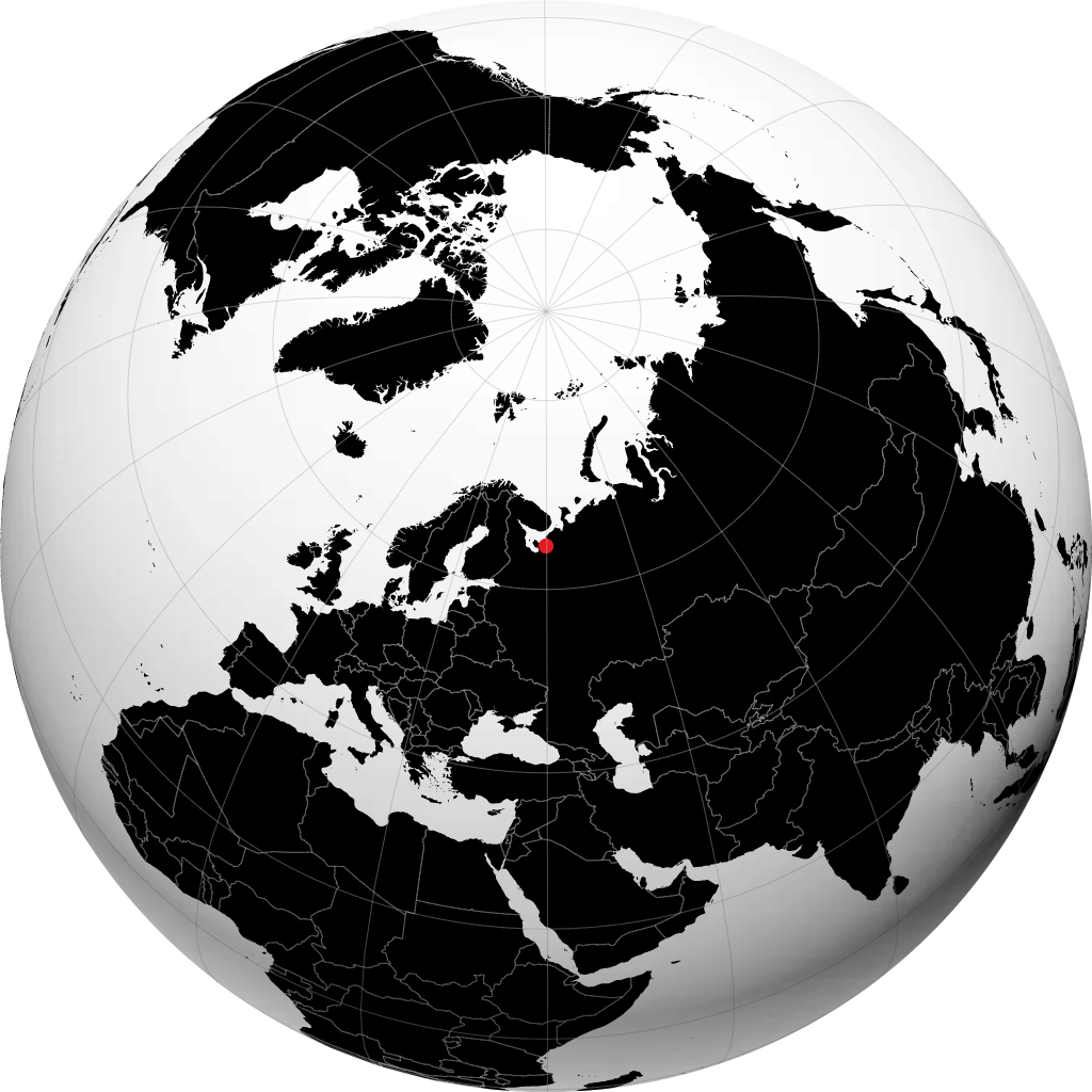 Severodvinsk on the globe