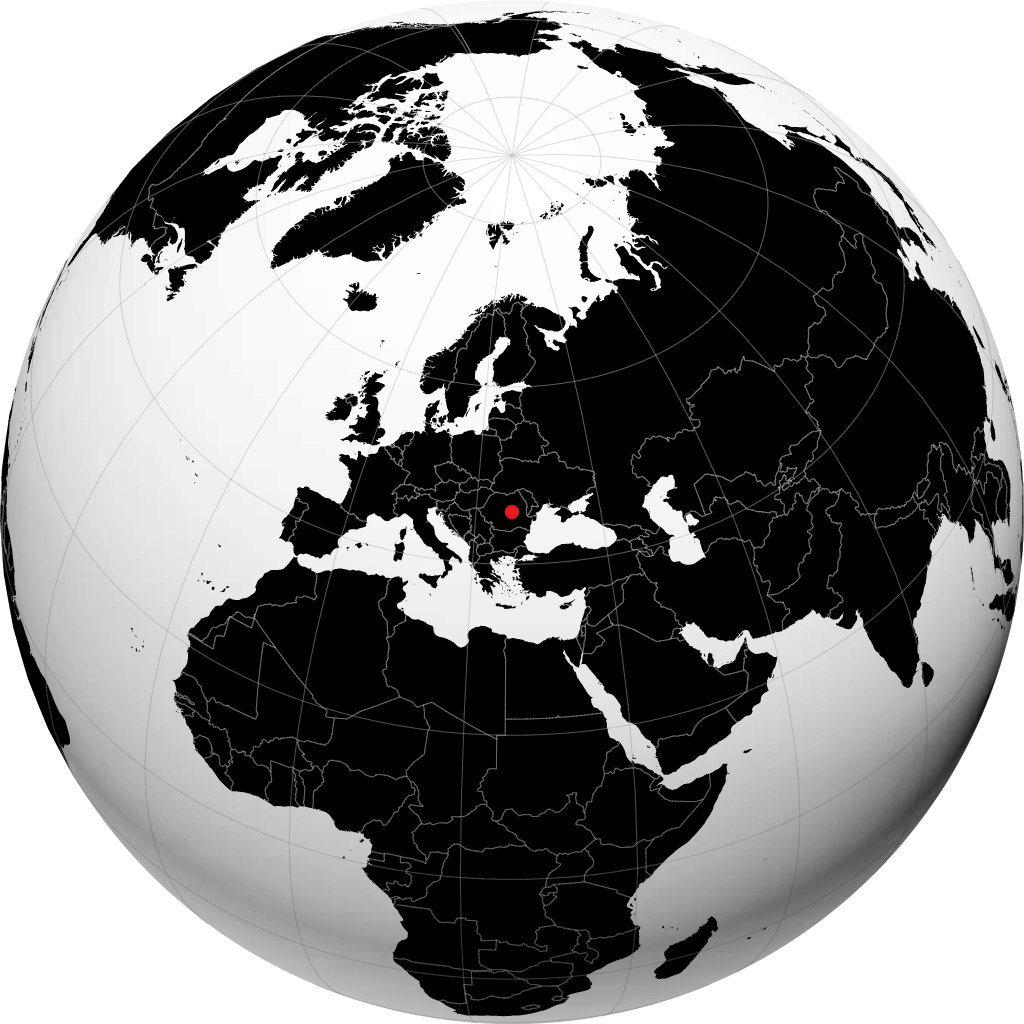 Sfantu-Gheorghe on the globe