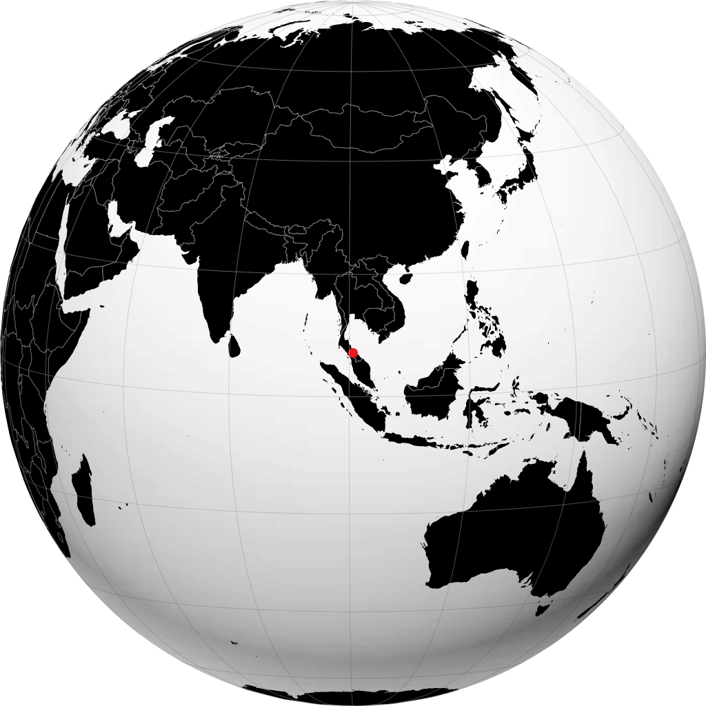Songkhla on the globe