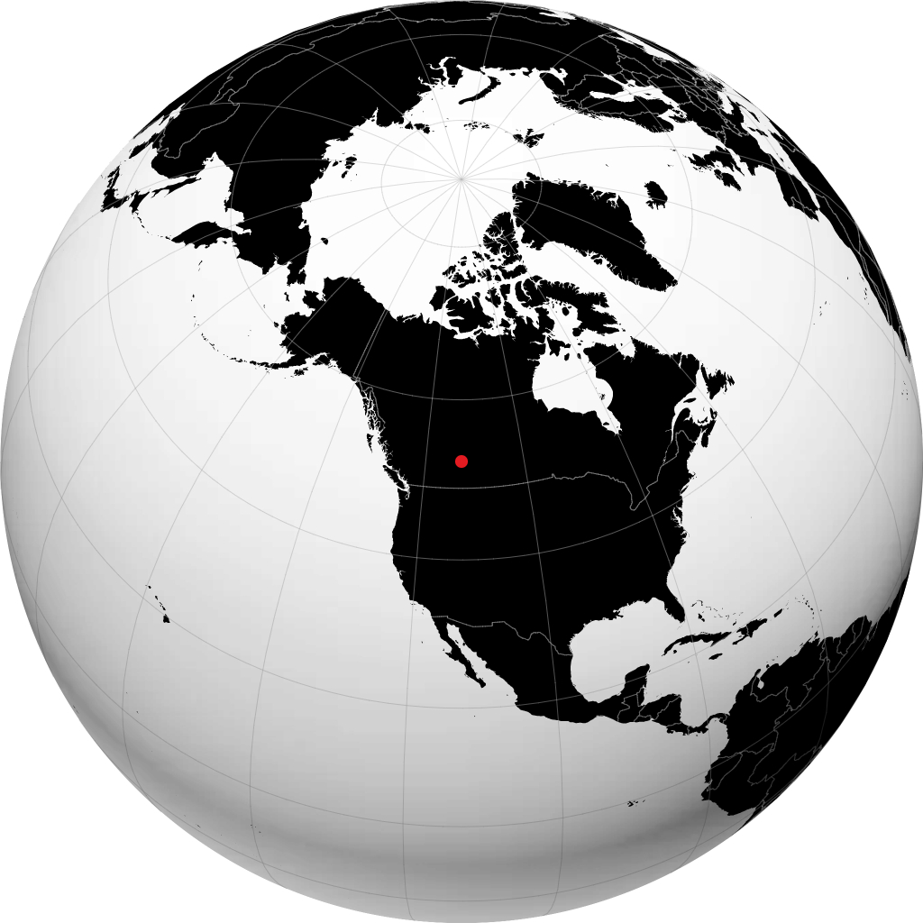 Stettler on the globe