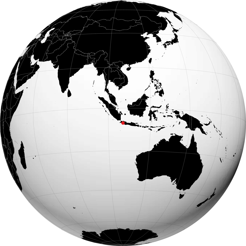 Sukabumi on the globe