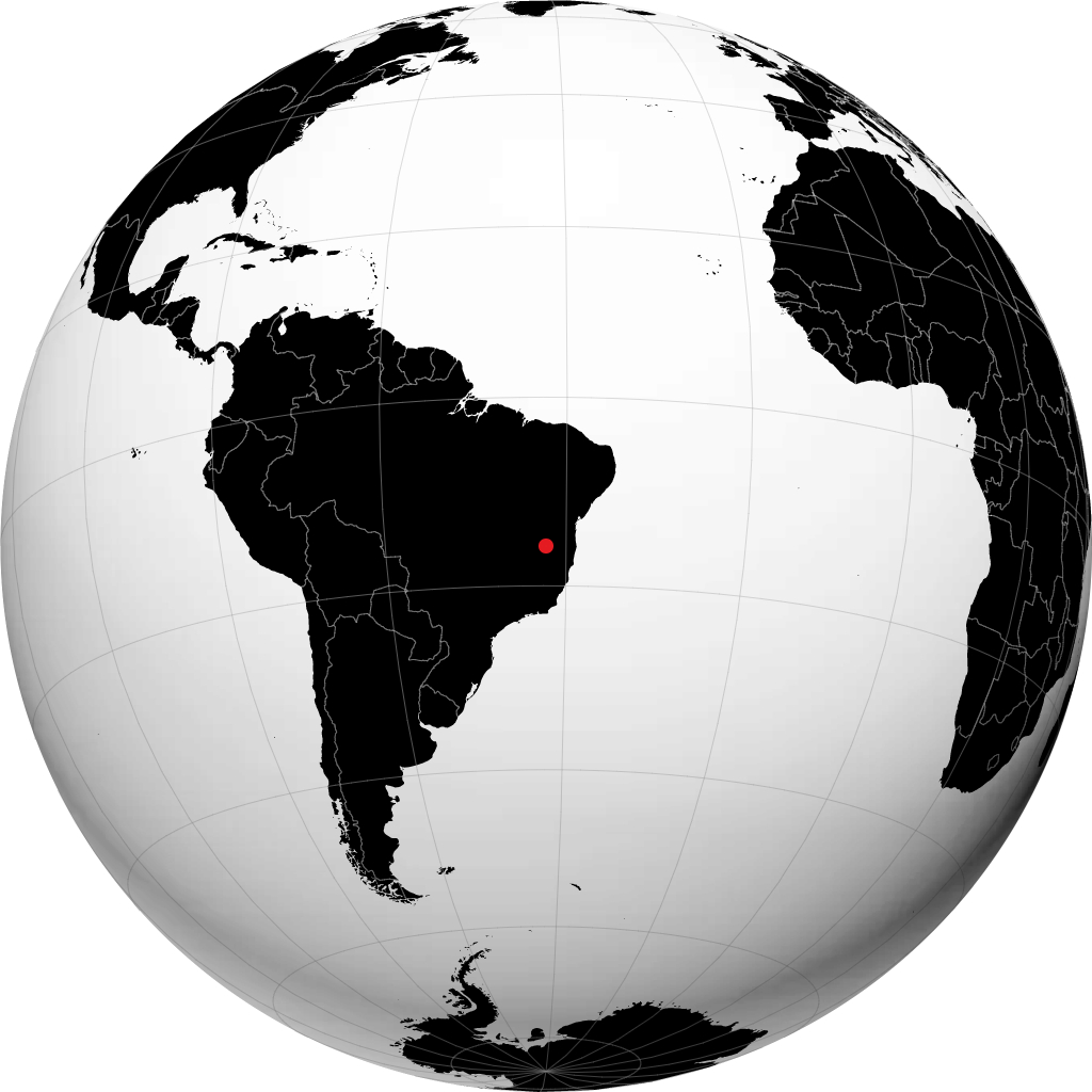 Taiobeiras on the globe
