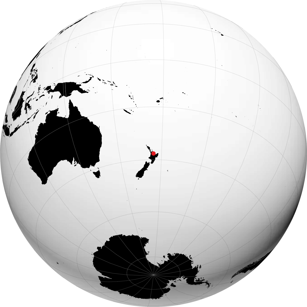 Tauranga on the globe
