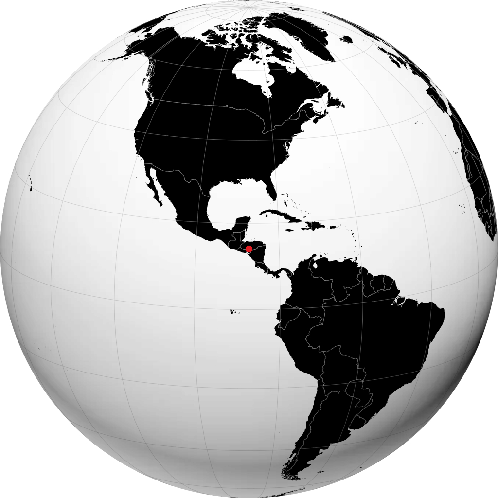 Tegucigalpa on the globe