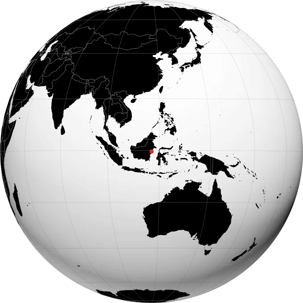 Tenggarong on the globe