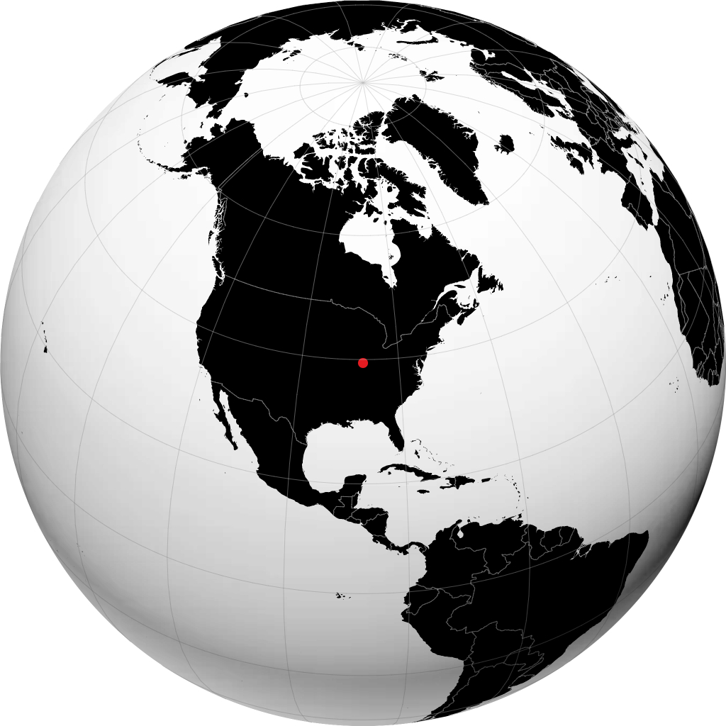 Terre Haute on the globe