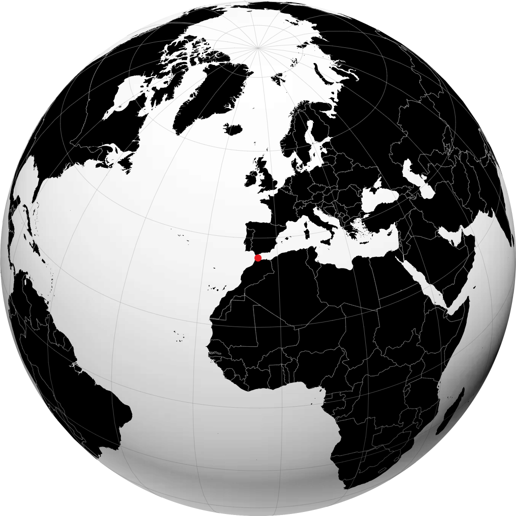 Tétouan on the globe