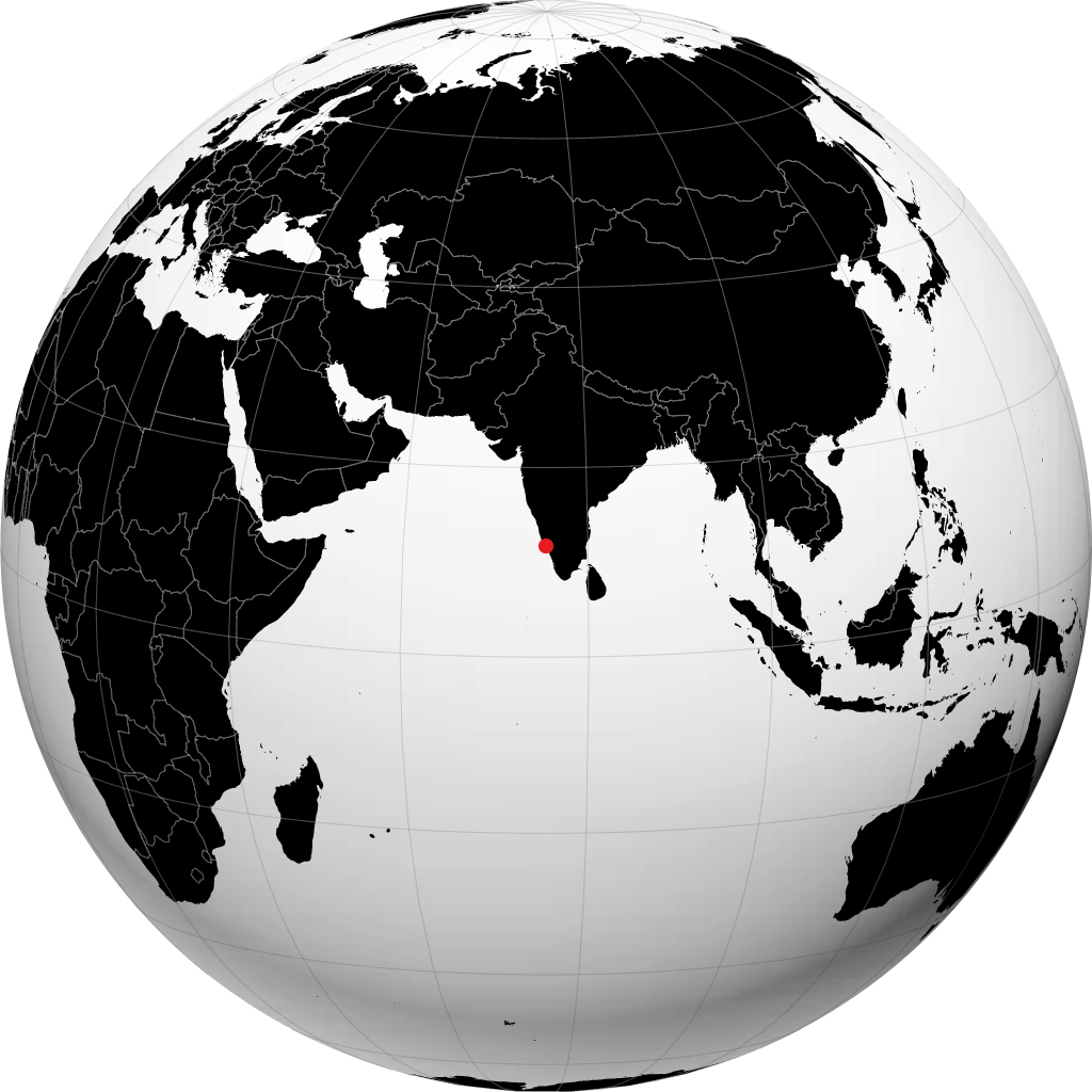Thalassery on the globe