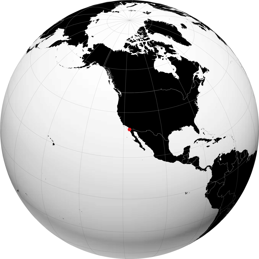 Tijuana on the globe