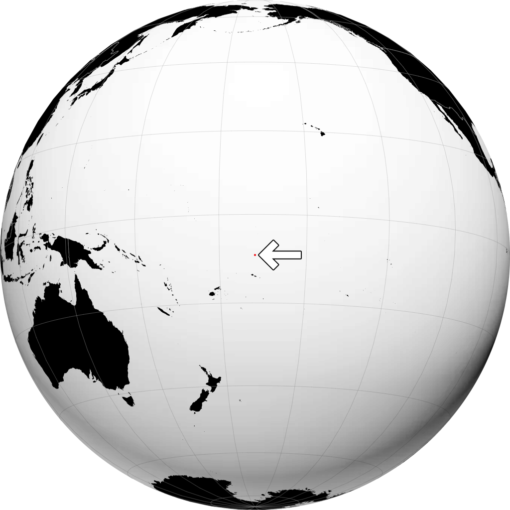 Tokelau on the globe