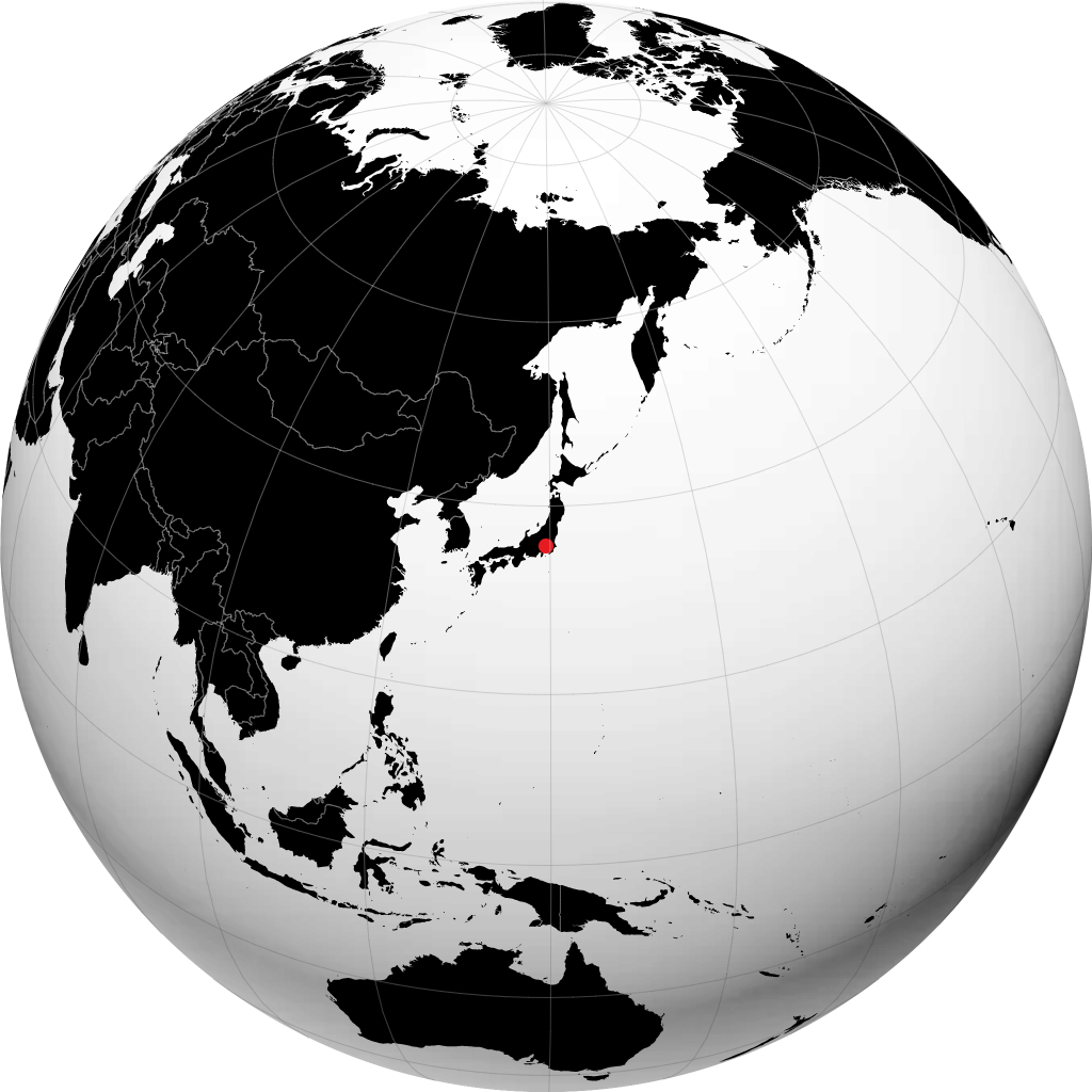 Tokorozawa on the globe