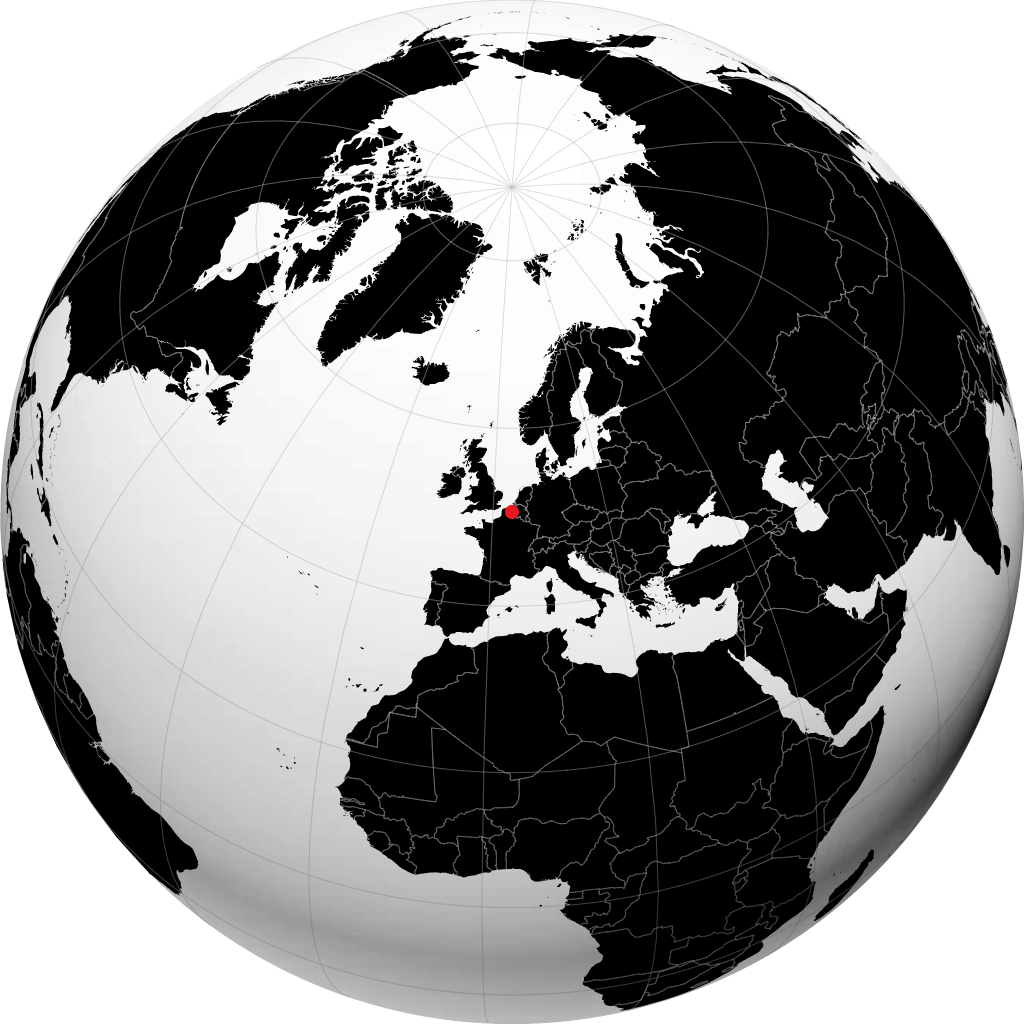 Tournai on the globe
