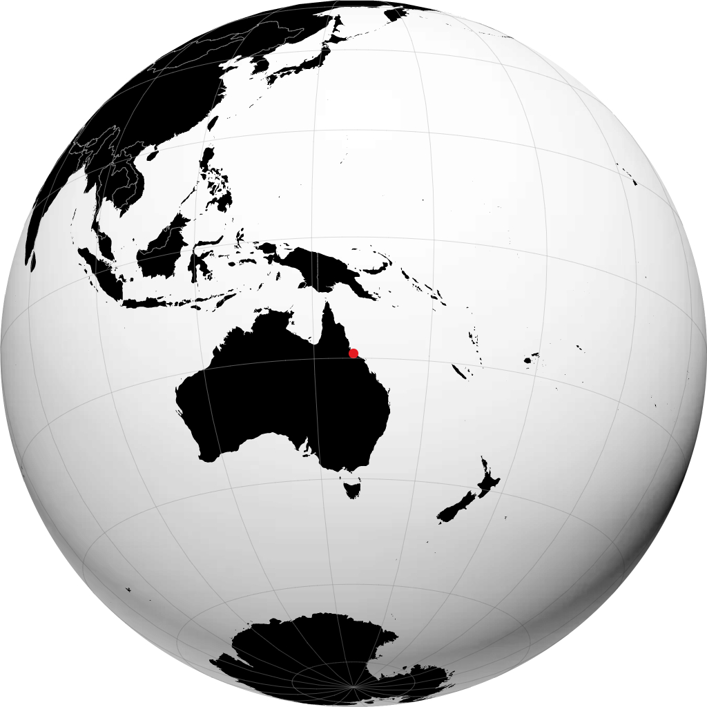 Townsville on the globe