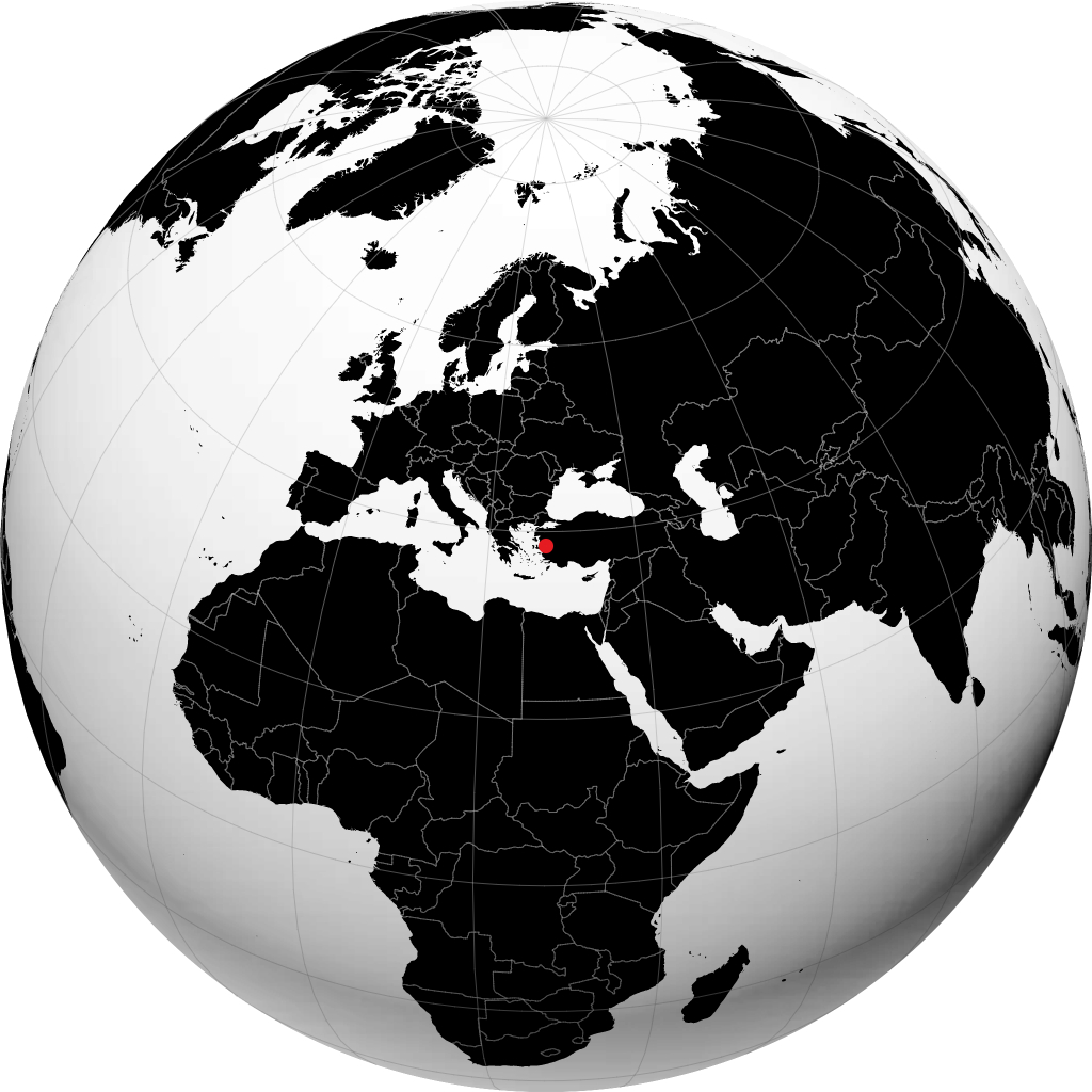 Turgutlu on the globe