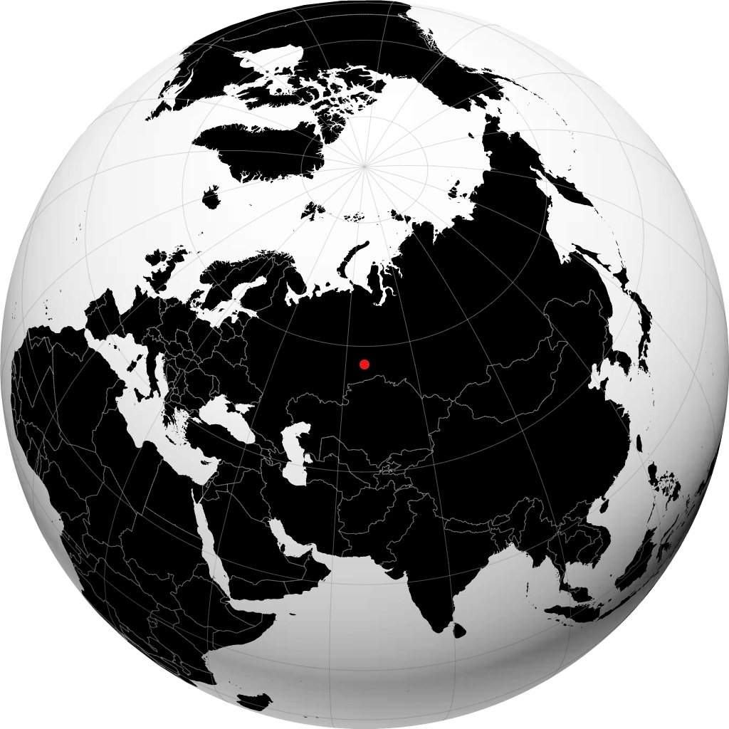 Tyumen on the globe