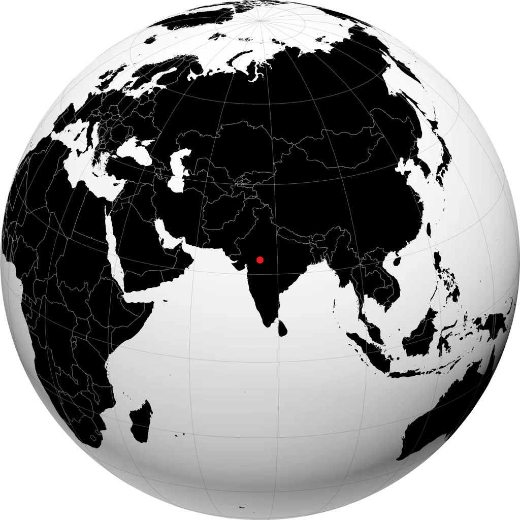 Ujjain on the globe