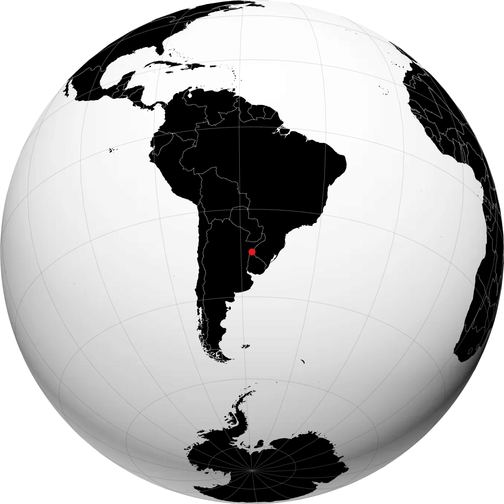 Uruguaiana on the globe