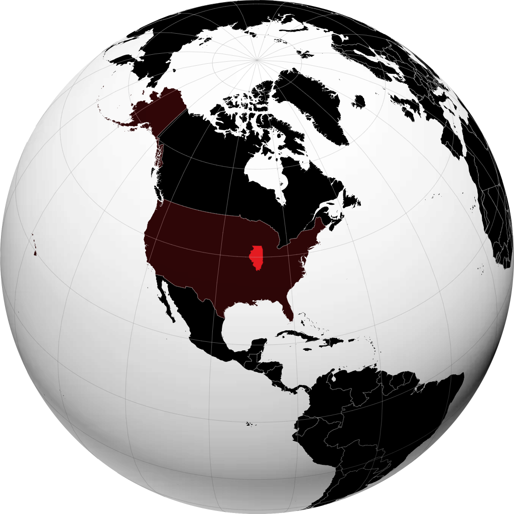 Illinois on the globe