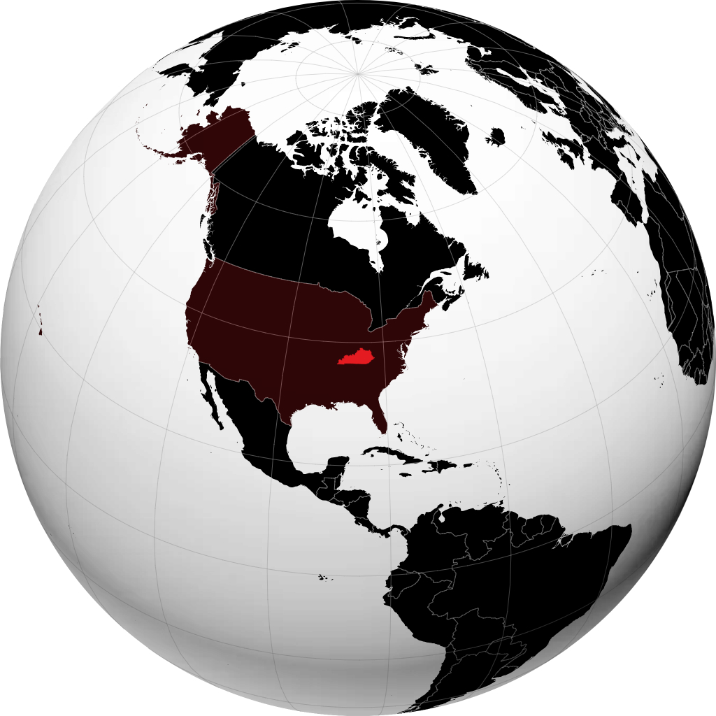 Kentucky on the globe