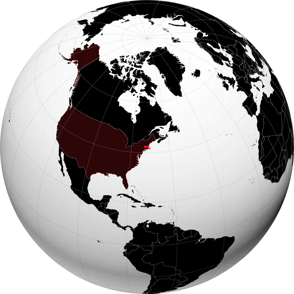 Massachusetts on the globe