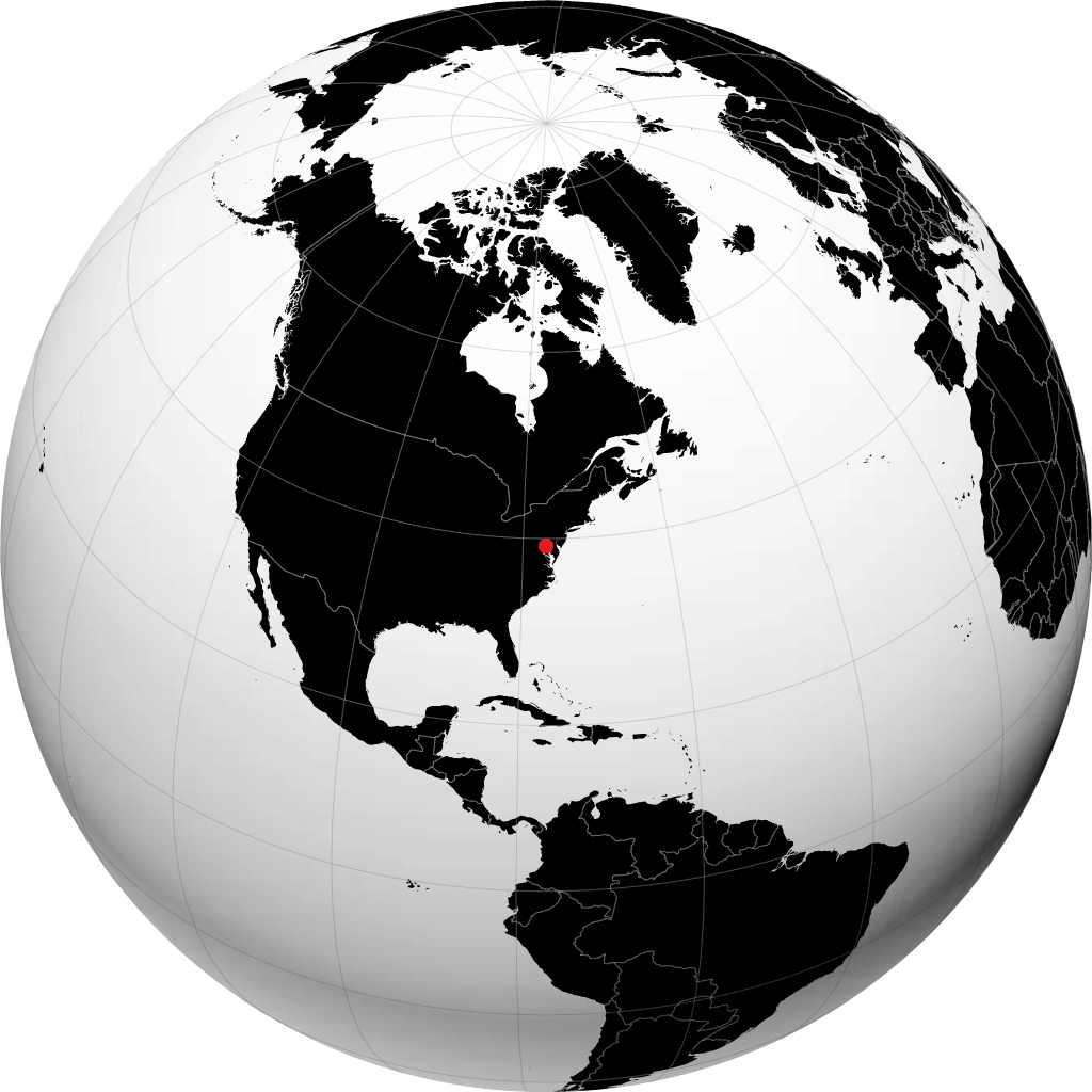 Columbia on the globe