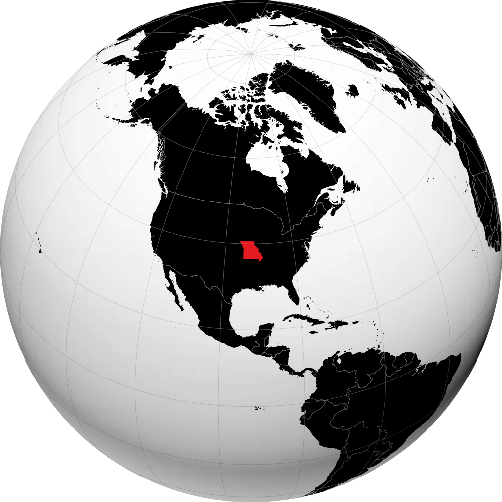 Missouri on the globe