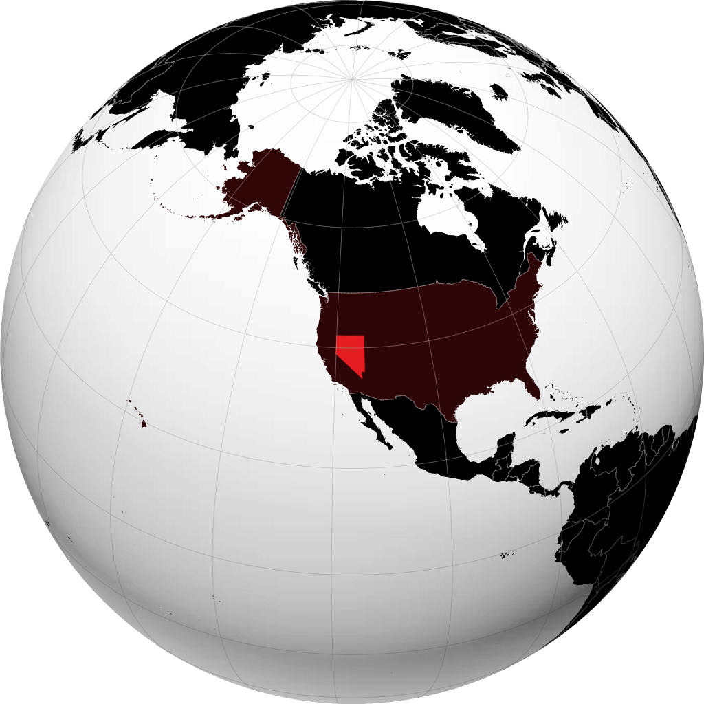 Nevada on the globe