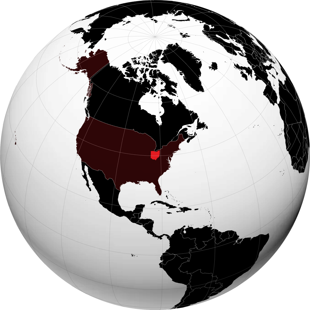 Ohio on the globe