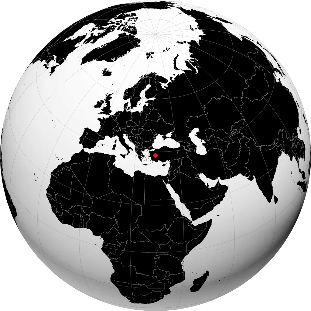 Uşak on the globe