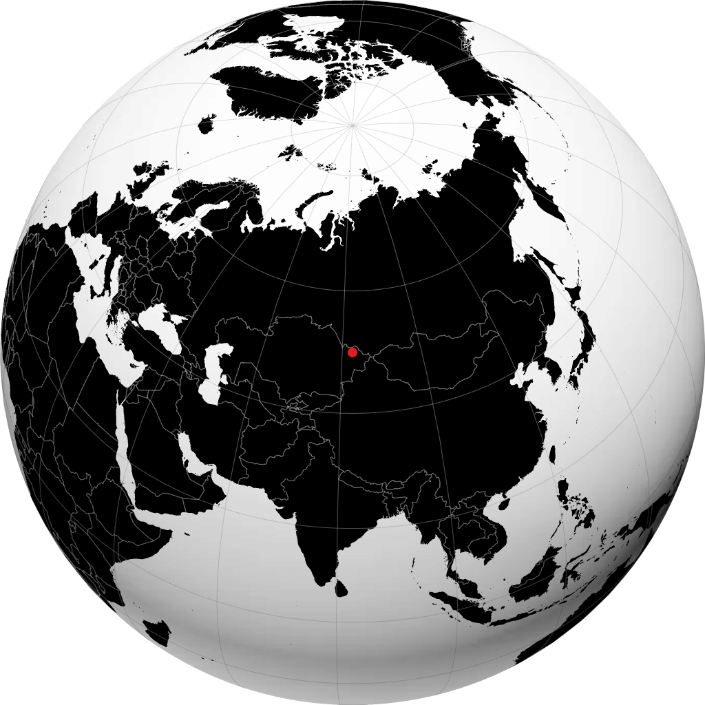 Ust-Kamenogorsk on the globe