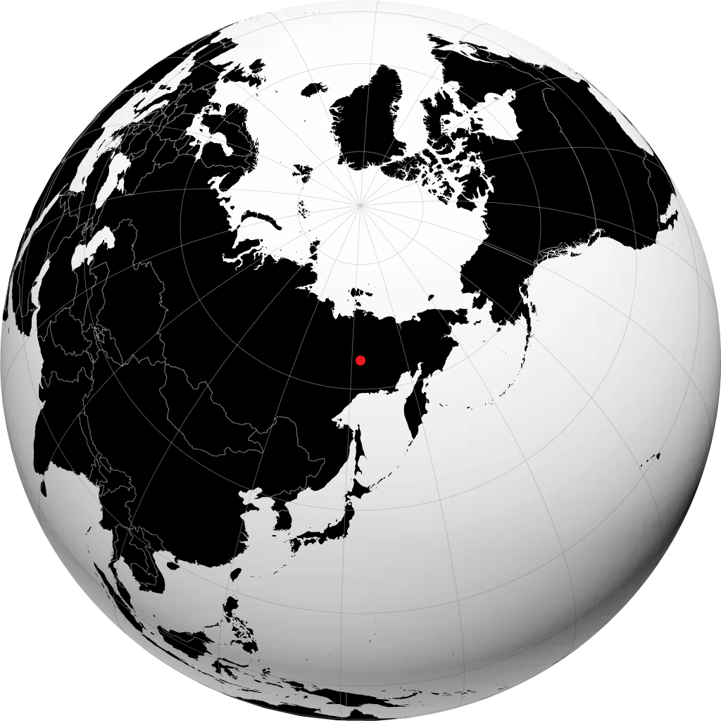 Ust-Nera on the globe