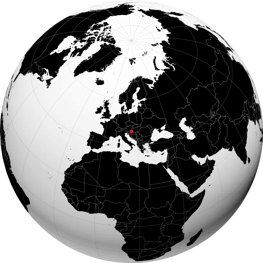 Varaždin on the globe