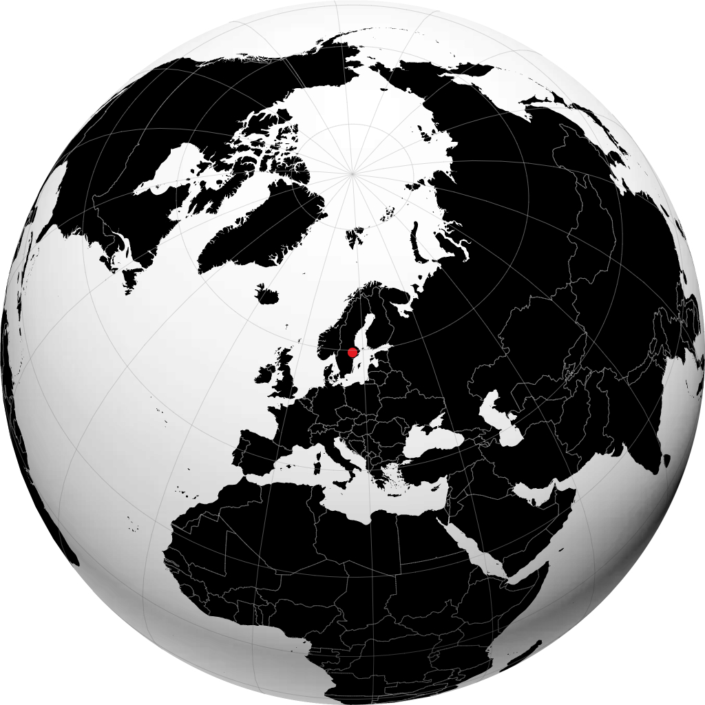 Västerås on the globe