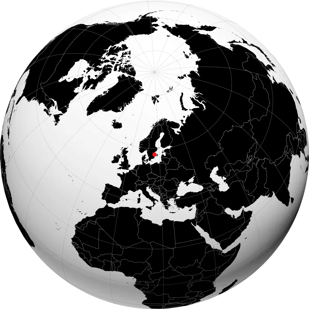 Västervik on the globe
