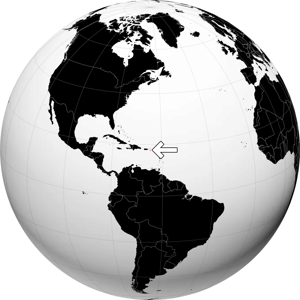 Virgin Islands of the United States on the globe