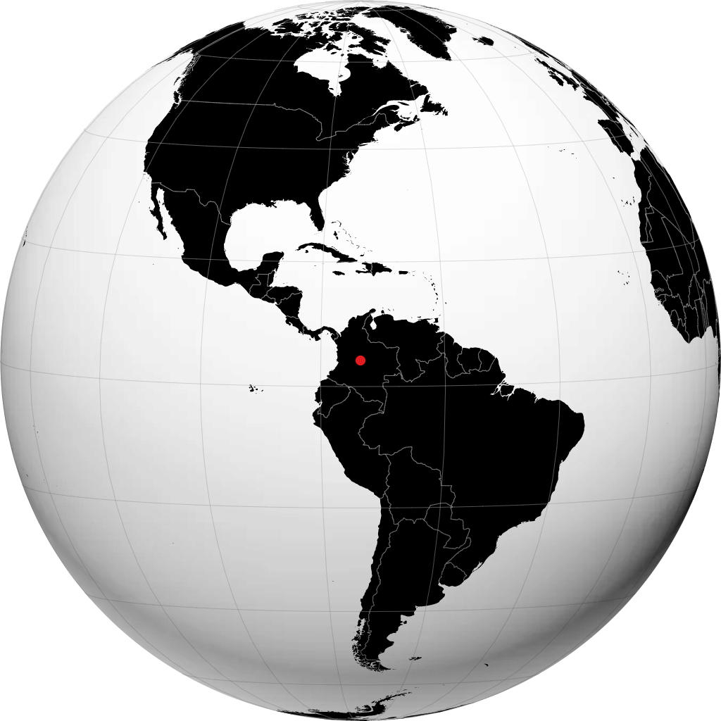 Villavicencio on the globe