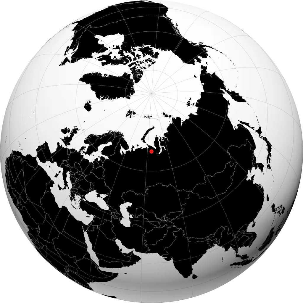 Vorkuta on the globe