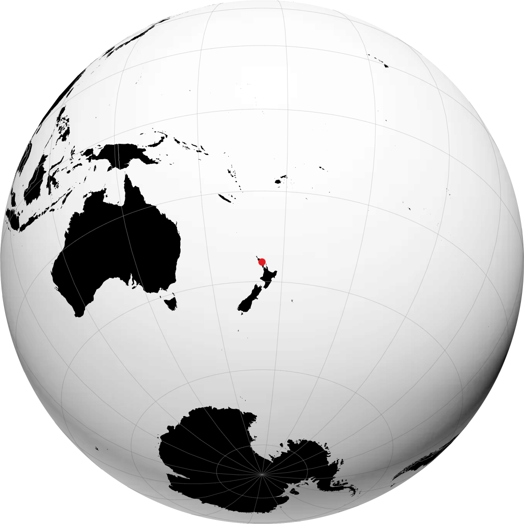 Whangarei on the globe