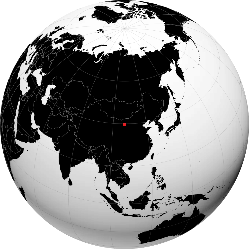 Wuhai on the globe