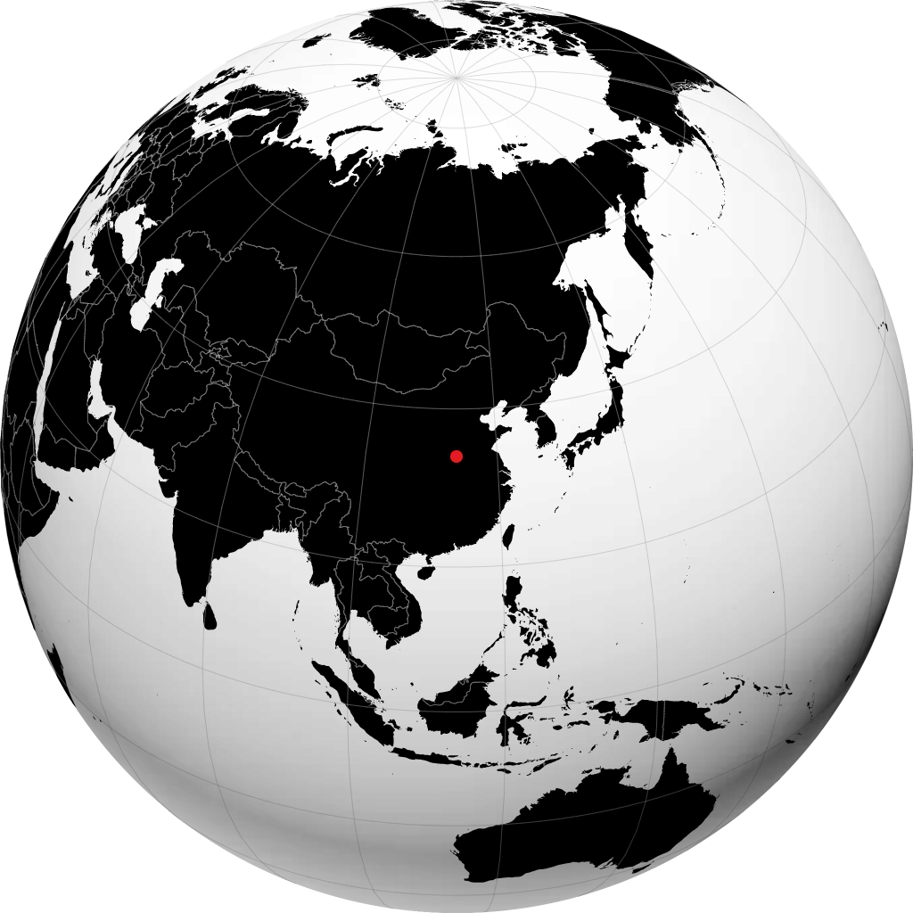 Xuchang on the globe