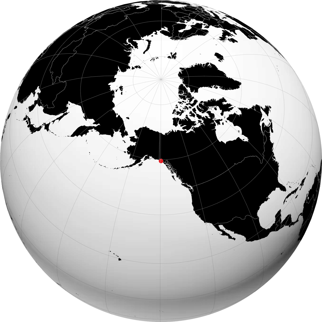 Yakutat on the globe