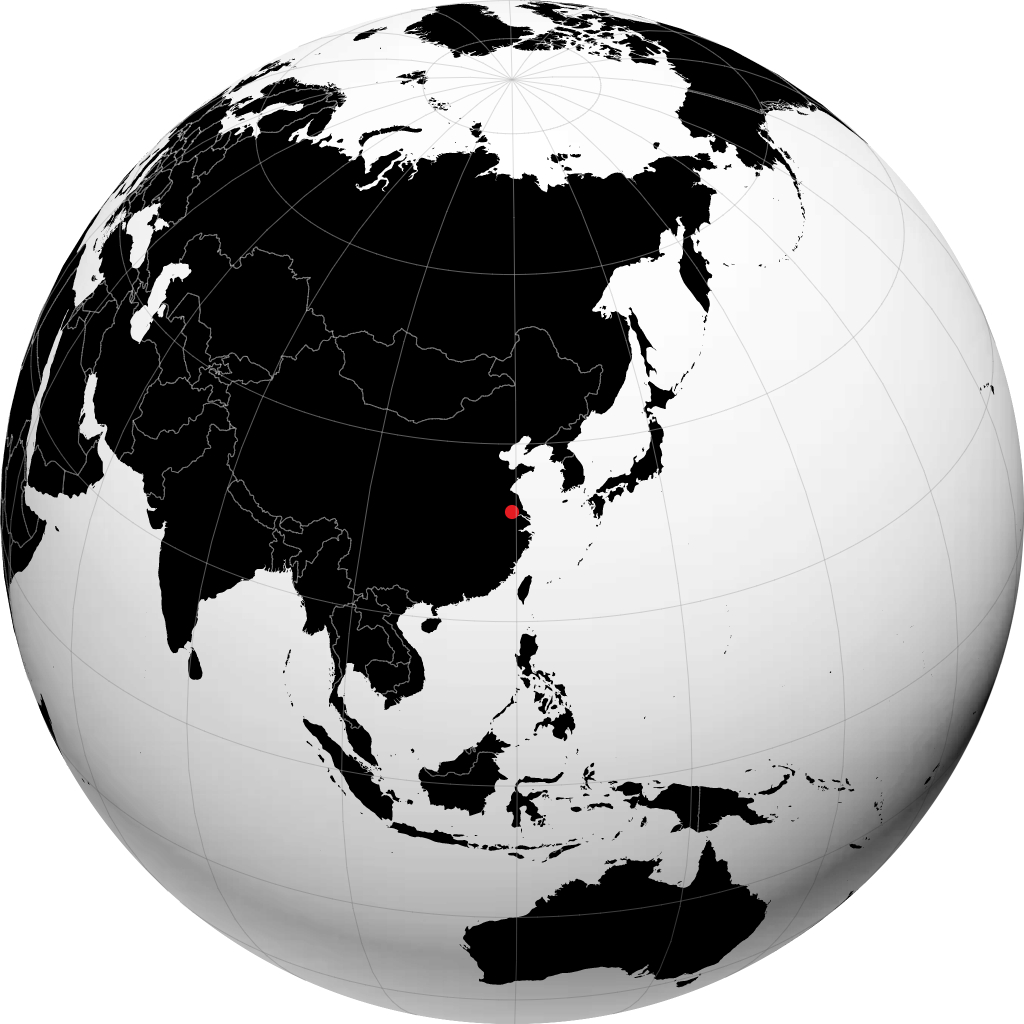 Yangzhou on the globe