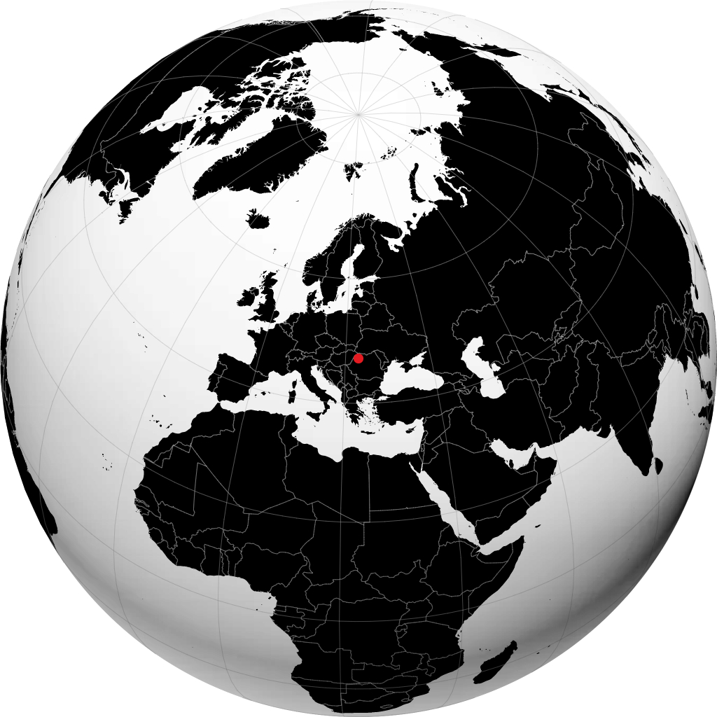 Zalău on the globe