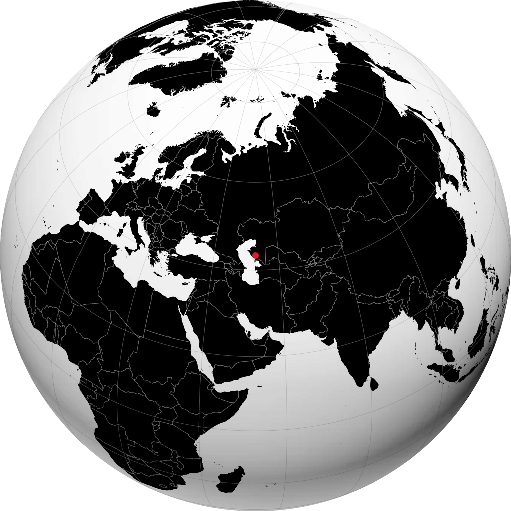 Zhangaözen on the globe
