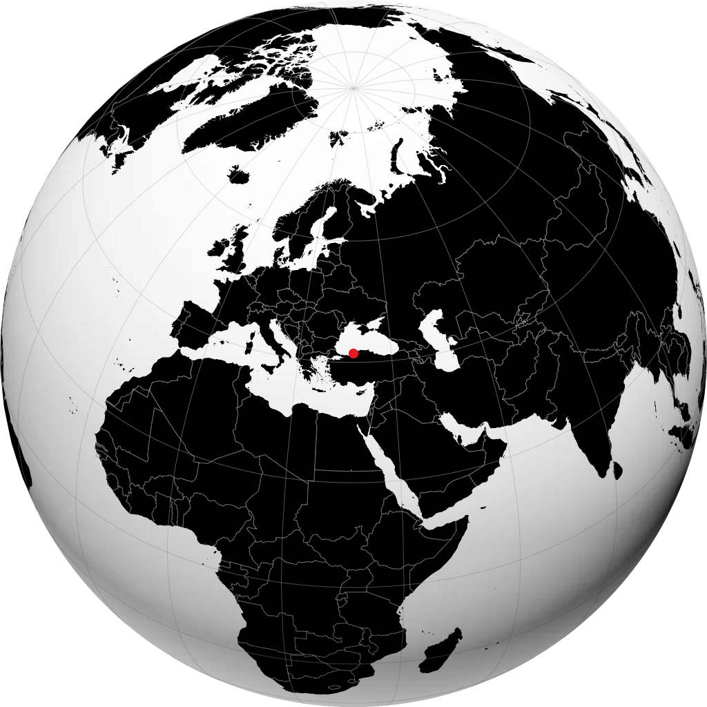 Zonguldak on the globe