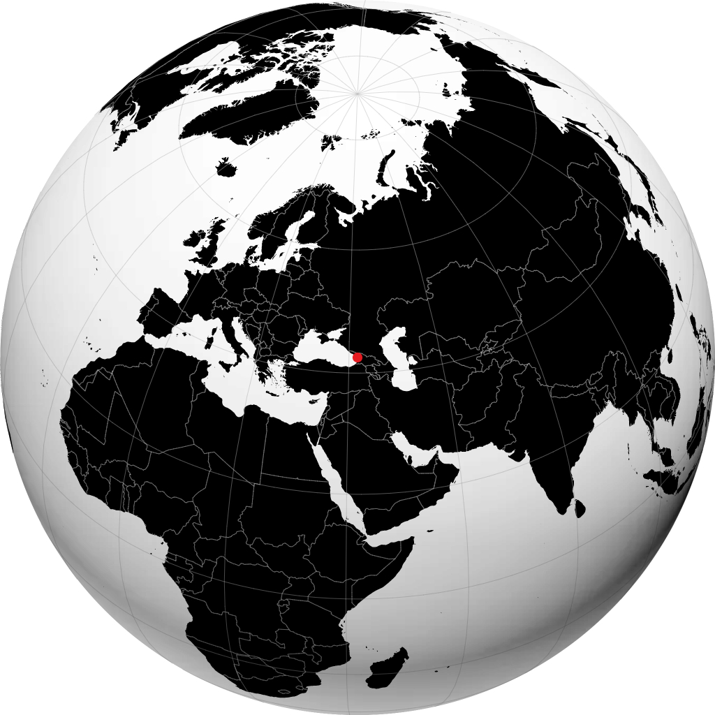 Zugdidi on the globe